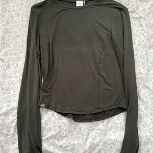 Oner Active Mellow Soft Crop Dark Green Long Sleeve Top